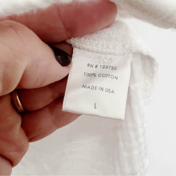 XIRENA Scout Button Down Up Gauze White Shirt Top Blouse Large normcore - Picture 5 of 5